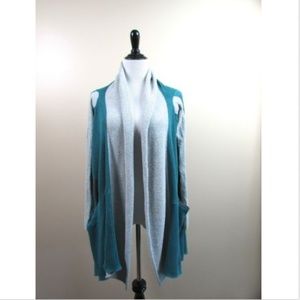 Anthropologie Sparrow Teal Gray Cardigan